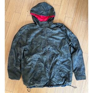 Men's OBEY Reversible Rain Jacket - Red/Blue & Camo - XXL - Like New